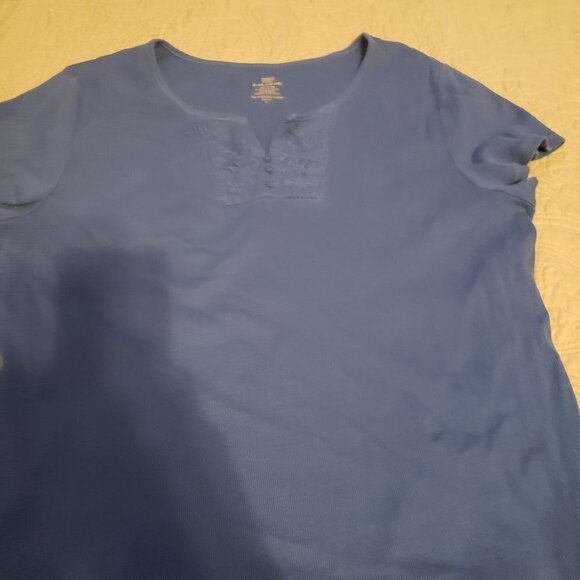 Faded Glory Embroidered Yoke cap sleeve t-shirt - Picture 1 of 5